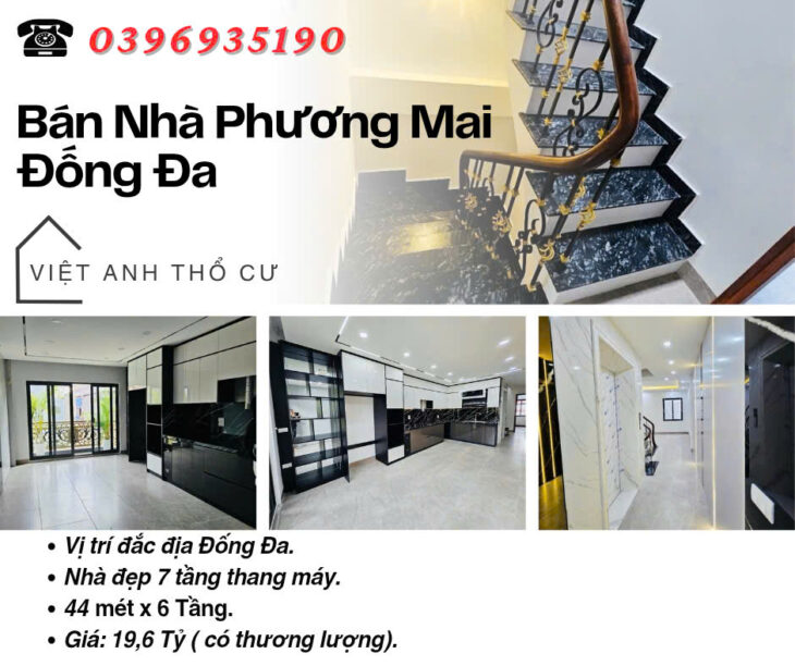 Bán nhà Phố Phương Mai_Dòng Tiền Siêu Đỉnh_7 Tầng Thang Máy_44mx6T_Giá: 19.6 Tỷ_Lh: 0396935190.