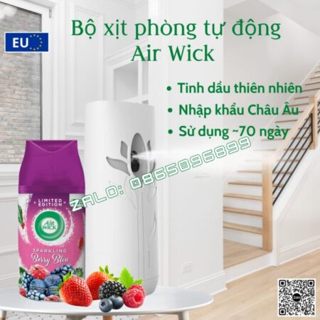 BÌNH XỊT TINH DẦU THƠM PHÒNG AIR WICK 250ml, XỊT TỰ ĐỘNG, HỖ TRỢ KHỬ MÙI, NHẬP KHẨU CHÂU ÂU