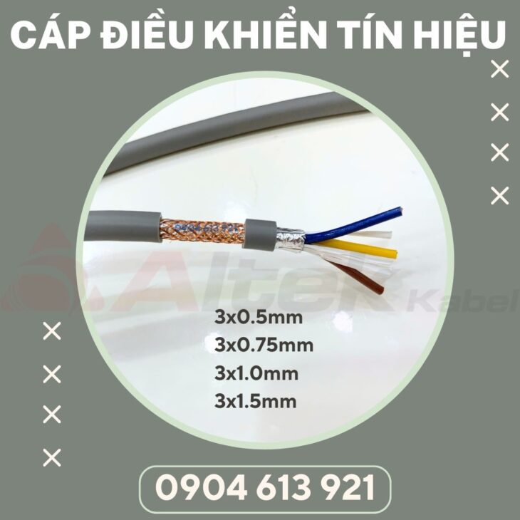 Cáp điều khiển tín hiệu chống nhiễu 3×0.75mm Altek Kabel