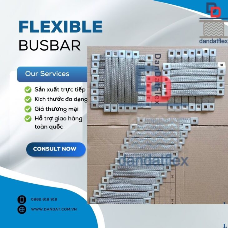 Dây đồng bện mạ thiếc thang máng cáp, Khớp nối mềm máy biến áp, Dây đồng tiếp địa bản rộng