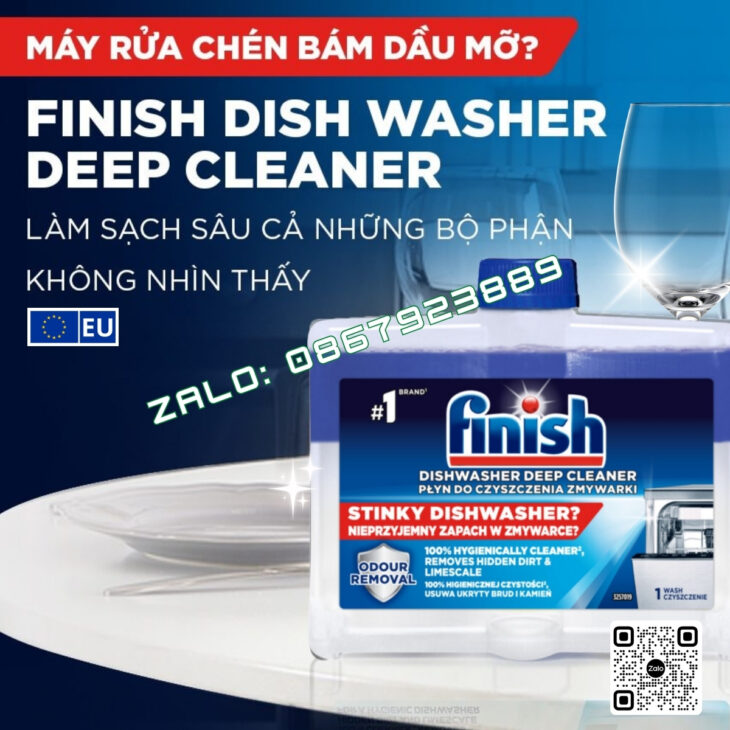 VỆ SINH MÁY RỬA BÁT FINISH, HÀNG CHÍNH HÃNG NHẬP KHẨU CHÂU ÂU, LÀM SẠCH MẠNH MẼ, BẢO VỆ MÁY RỬA BÁT