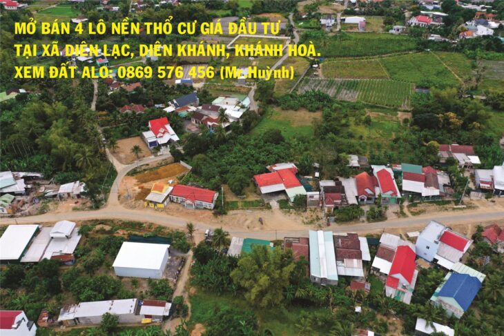 BÁN ĐẤT NỀN XÃ DIÊN LẠC, DIÊN KHÁNH, KHÁNH HOÀ