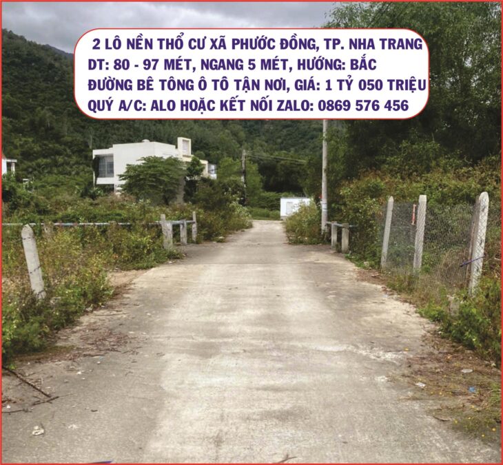 Bán đất nền thổ cư tại xã diên đồng, nha trang, khánh hoà