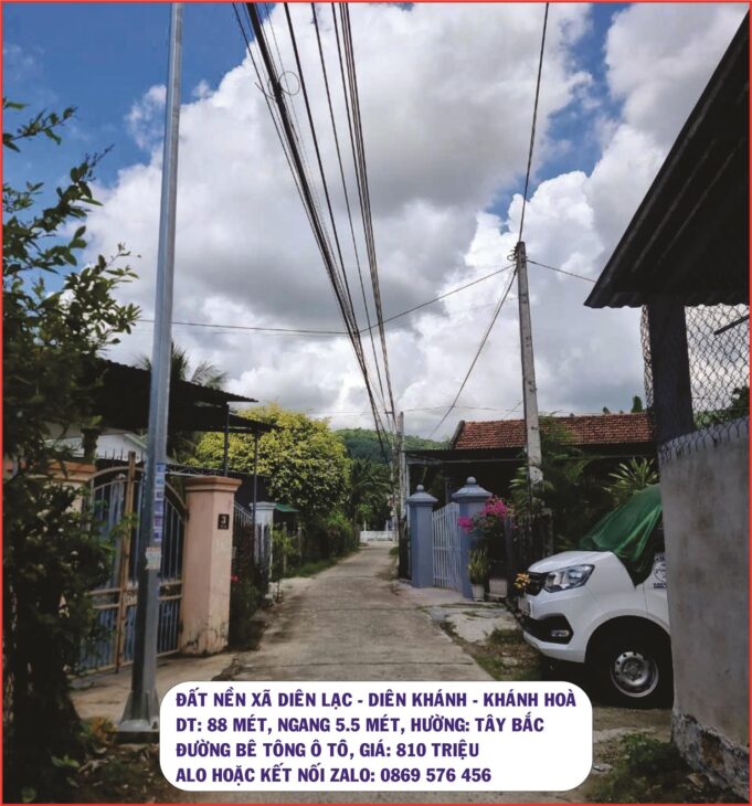 đất nền tại xã diên lạc diên khánh khánh hoà