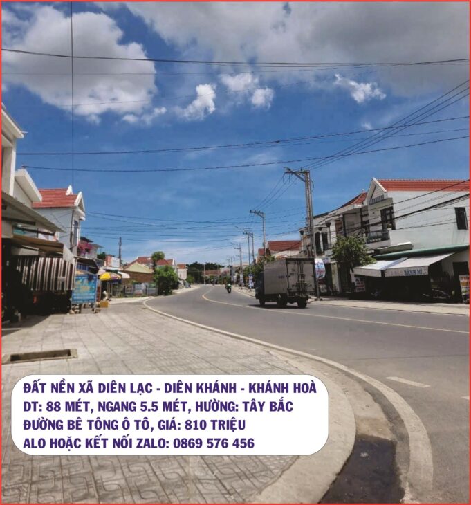 đất nền tại xã diên lạc diên khánh khánh hoà