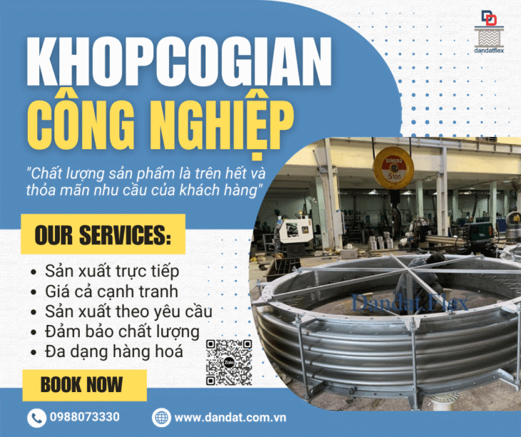 Khớp Co Giãn Cho Nồi Hơi Công Nghiệp – Khớp nối giãn nở nhiệt inox, Khớp giãn nở nhiệt bằng vải