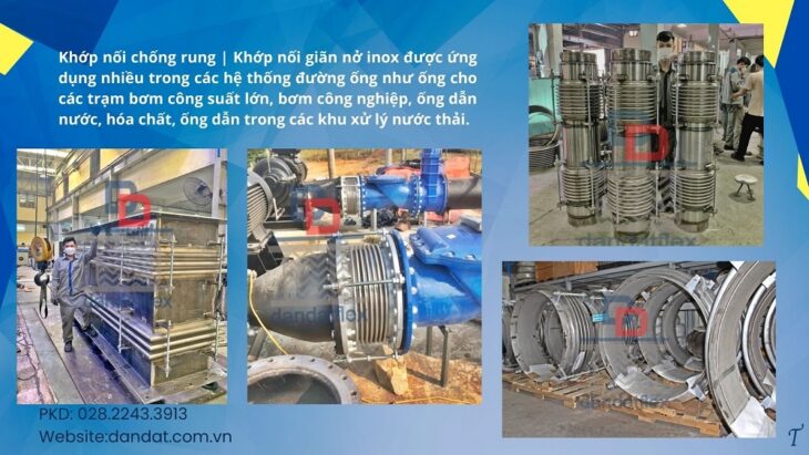 Khớp nối mềm kim loại, khớp nối inox chịu nhiệt,khớp nối mềm giảm chấn, khớp nối mềm nối bích
