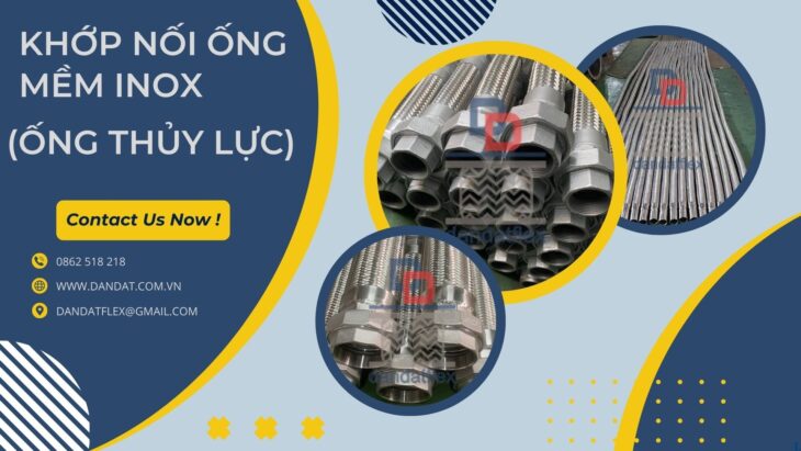 Ống mềm inox nối ren, Khớp nối mềm inox chịu nhiệt, Ống dầu thủy lực, Ống cao su bọc lưới inox
