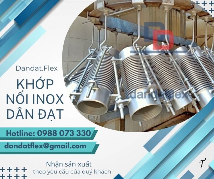Khớp nối mềm inox 304, khớp nối mềm chống rung, khớp nối mềm công nghiệp, khopnoimem
