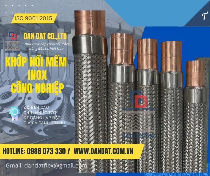 Khopnoimem inox, khớp nối mềm nối bích chịu nhiệt, khớp nối mềm xăng dầu, khớp nối mềm chống rung