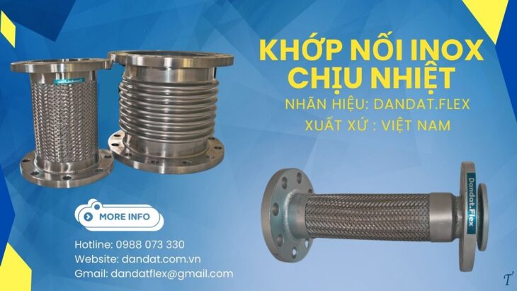 Khớp nối mềm kim loại, khớp nối inox chịu nhiệt,khớp nối mềm giảm chấn, khớp nối mềm nối bích