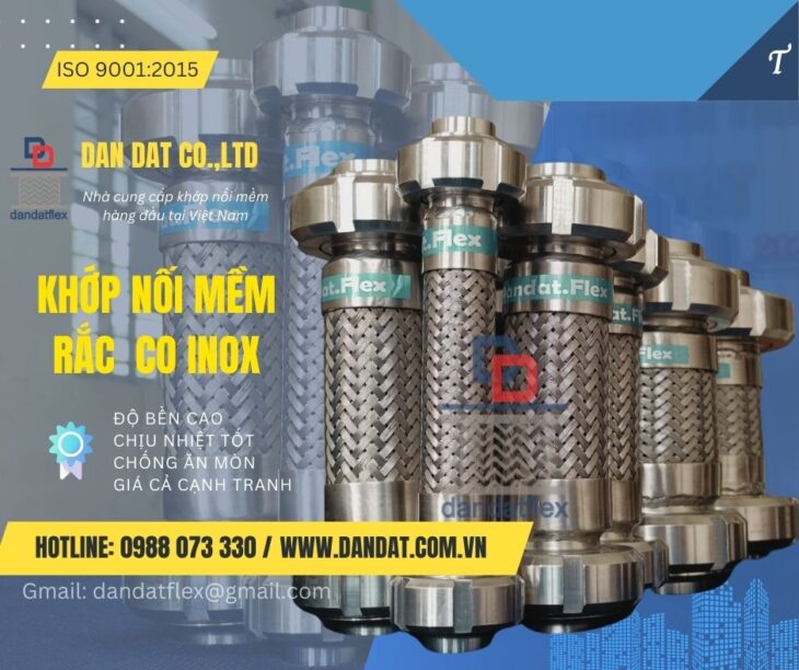 Khopnoimem inox, khớp nối mềm nối bích chịu nhiệt, khớp nối mềm xăng dầu, khớp nối mềm chống rung