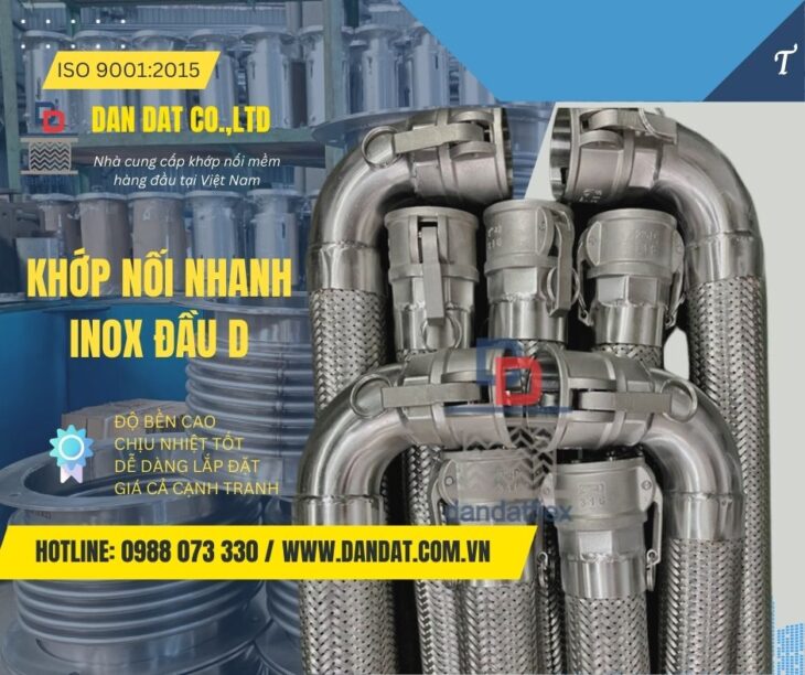 Khớp nối mềm, khớp nối mềm inox 304, khớp nối mềm inox dẫn hóa chất, khớp nối mềm inox công nghiệp