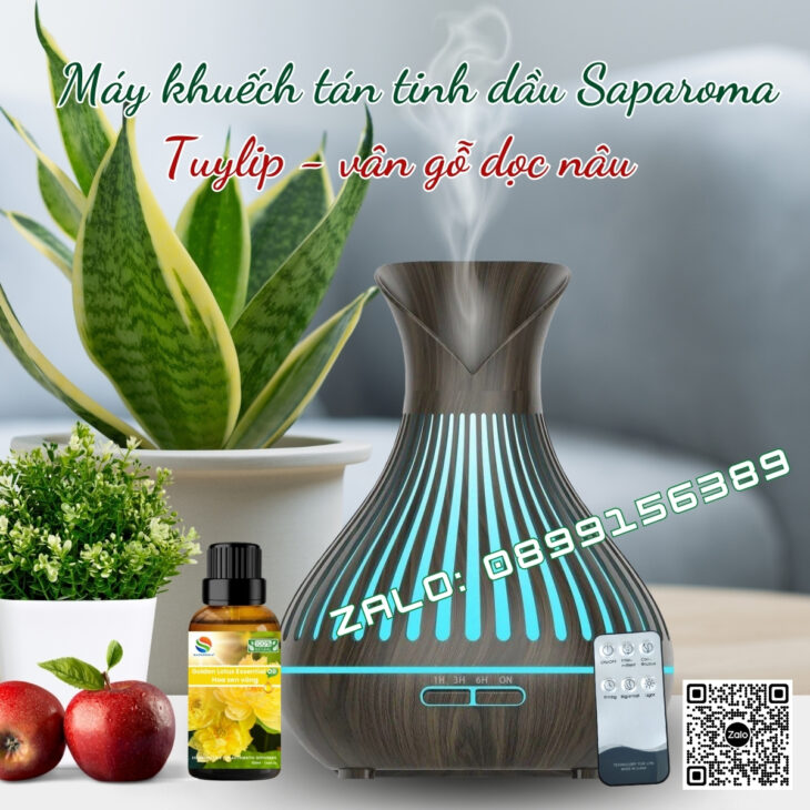 MÁY PHUN SƯƠNG KHUẾCH TÁN TINH DẦU SAPAROMA, LED 7 MÀU, THƠM PHÒNG, XUA ĐUỔI MUỖI, CÔN TRÙNG