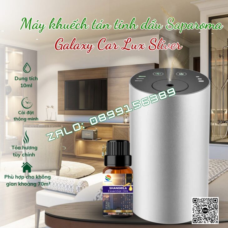 MÁY KHUẾCH TÁN TINH DẦU SAPAROMA GALAXY CAR, PIN TÍCH ĐIỆN, KHỬ MÙI Ô TÔ, PHUN TINH DẦU TRỰC TIẾP