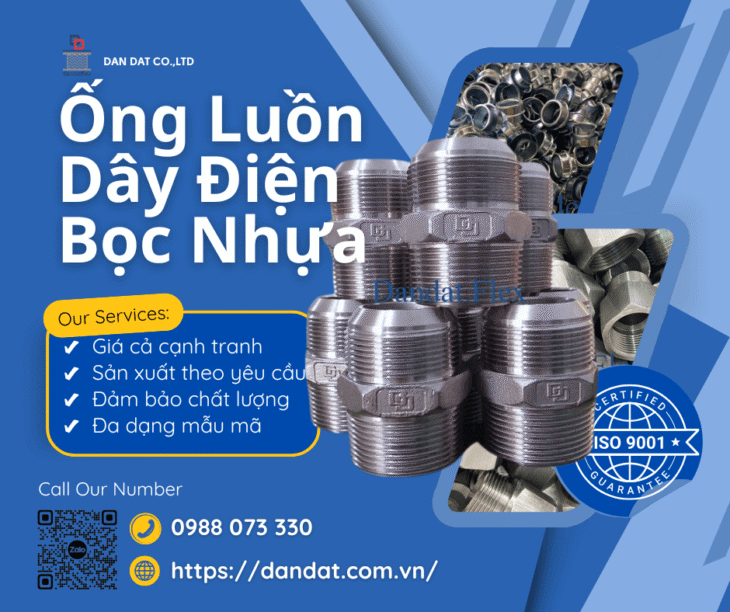 ỐNG LUỒN DÂY ĐIỆN BỌC NHỰA – Ống ruột gà lõi thép bọc nhựa, Đầu nối ống luồn dây điện