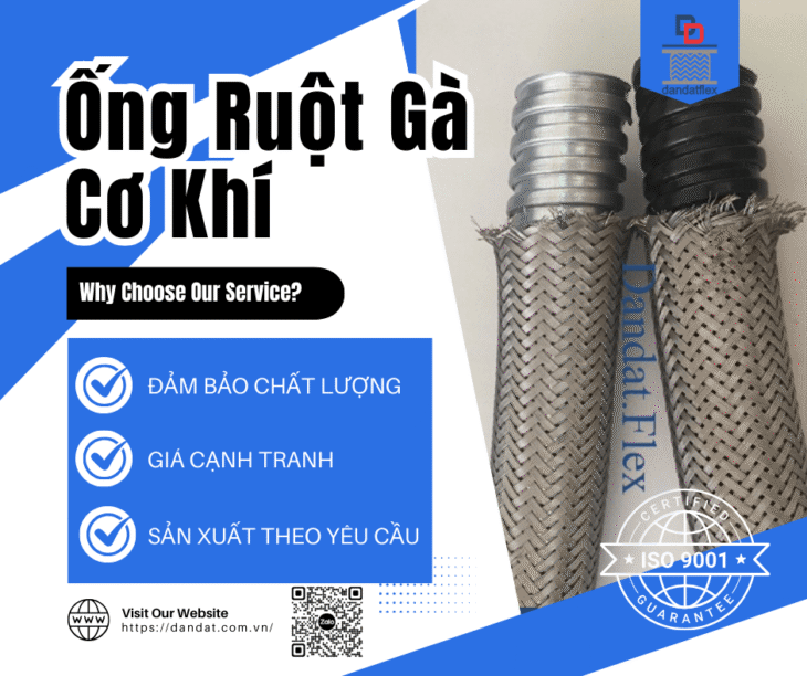 Ống Ruột Gà Cơ Khí – Ống ruột gà lõi thép bọc nhựa bọc lưới 304, Ống ruột gà lõi thép