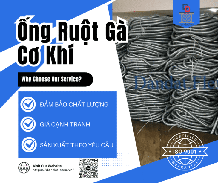 Ống Ruột Gà Cơ Khí – Ống ruột gà lõi thép bọc nhựa bọc lưới 304, Ống ruột gà lõi thép