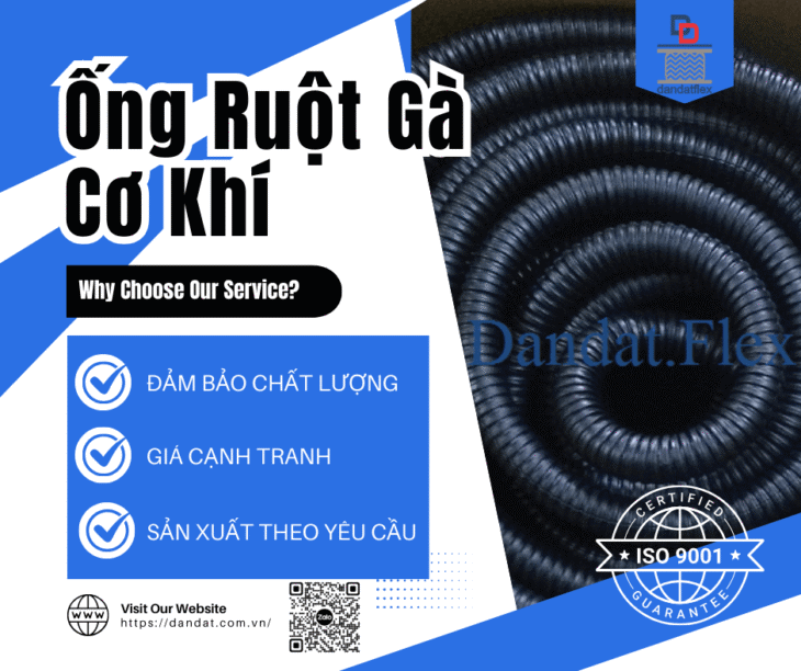 Ống Ruột Gà Cơ Khí – Ống ruột gà lõi thép bọc nhựa bọc lưới 304, Ống ruột gà lõi thép