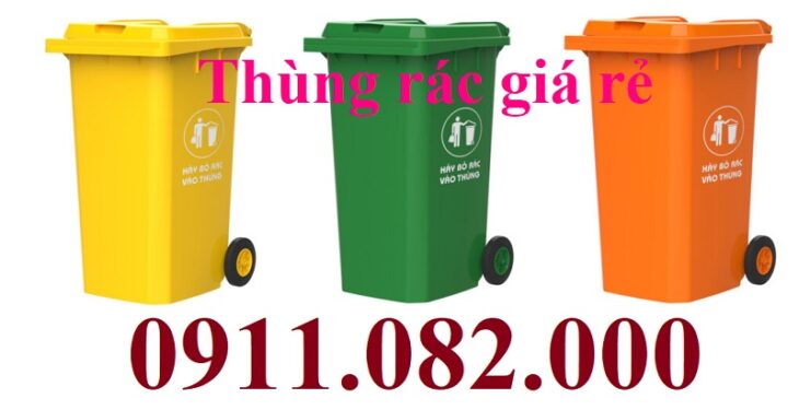 Chuyên sỉ thùng rác giá rẻ- thùng rác 120l 240l 660l màu xanh- lh 0911082000