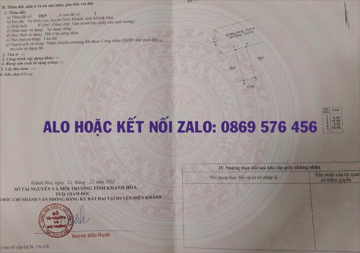 đất nền tại xã diên lạc diên khánh khánh hoà