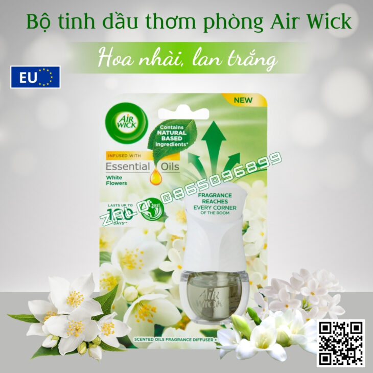 BỘ TINH DẦU CẮM ĐIỆN AIR WICK 19ML NHẬP KHẨU CHÂU ÂU, KHUẾCH TÁN TỰ ĐỘNG, HỖ TRỢ KHỬ MÙI THƠM PHÒNG