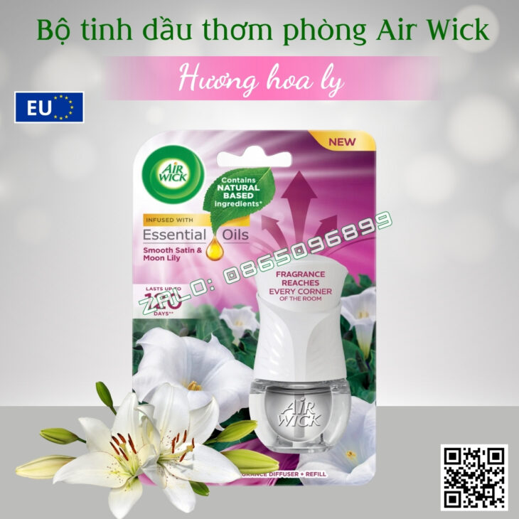 BỘ TINH DẦU CẮM ĐIỆN AIR WICK 19ML NHẬP KHẨU CHÂU ÂU, KHUẾCH TÁN TỰ ĐỘNG, HỖ TRỢ KHỬ MÙI THƠM PHÒNG
