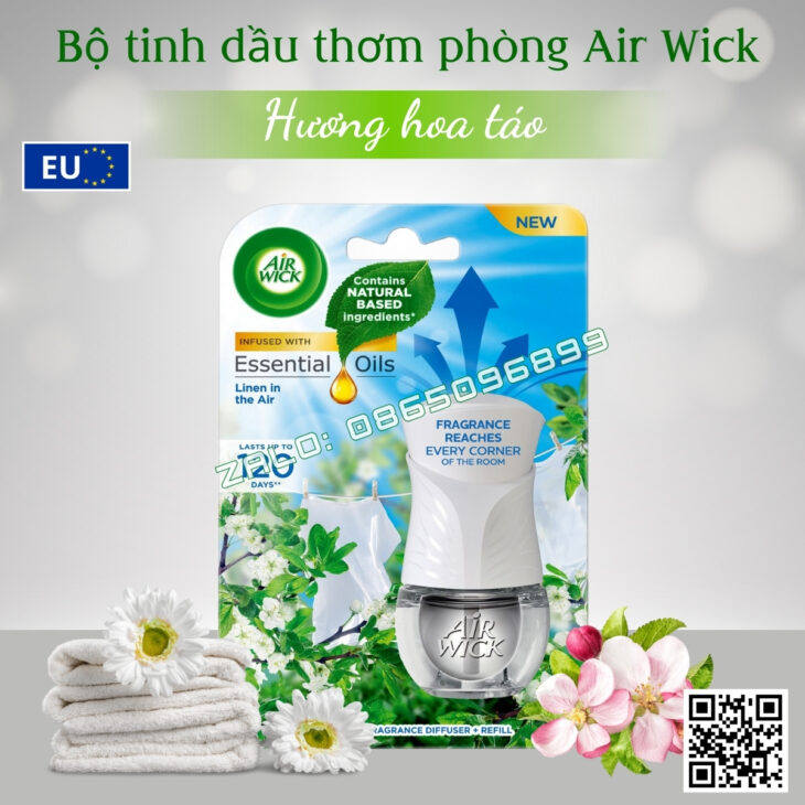 BỘ TINH DẦU CẮM ĐIỆN AIR WICK 19ML NHẬP KHẨU CHÂU ÂU, KHUẾCH TÁN TỰ ĐỘNG, HỖ TRỢ KHỬ MÙI THƠM PHÒNG