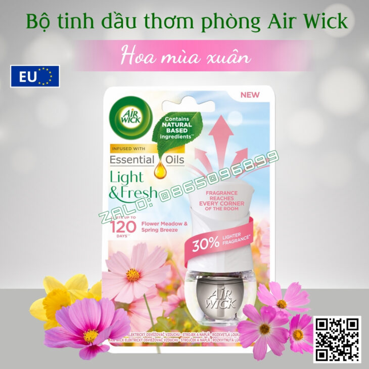 BỘ TINH DẦU CẮM ĐIỆN AIR WICK 19ML NHẬP KHẨU CHÂU ÂU, KHUẾCH TÁN TỰ ĐỘNG, HỖ TRỢ KHỬ MÙI THƠM PHÒNG