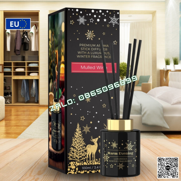 BỘ TINH DẦU QUE MÂY CAO CẤP BARTEK 100ml, TINH DẦU THIÊN NHIÊN, THƠM PHÒNG, KHỬ MÙI, CHÍNH HÃNG EU