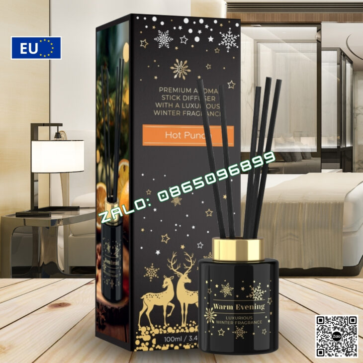 BỘ TINH DẦU QUE MÂY CAO CẤP BARTEK 100ml, TINH DẦU THIÊN NHIÊN, THƠM PHÒNG, KHỬ MÙI, CHÍNH HÃNG EU