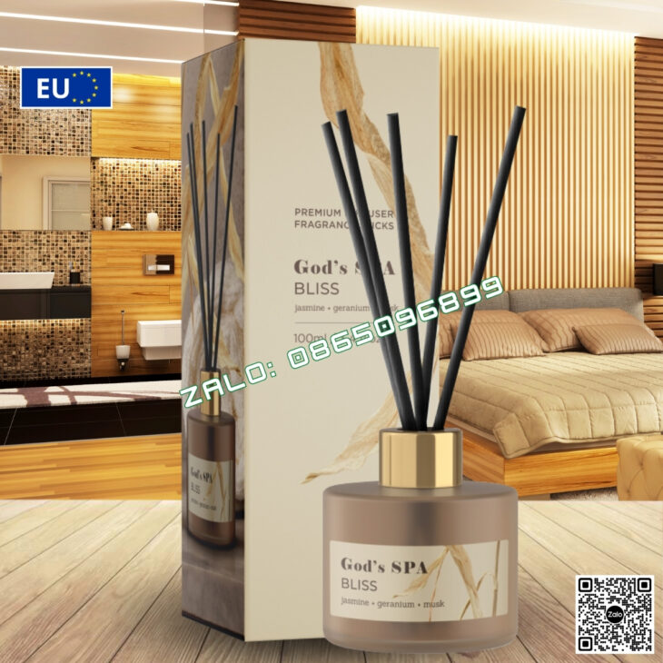 BỘ TINH DẦU QUE MÂY CAO CẤP BARTEK 100ml, TINH DẦU THIÊN NHIÊN, THƠM PHÒNG, KHỬ MÙI, CHÍNH HÃNG EU
