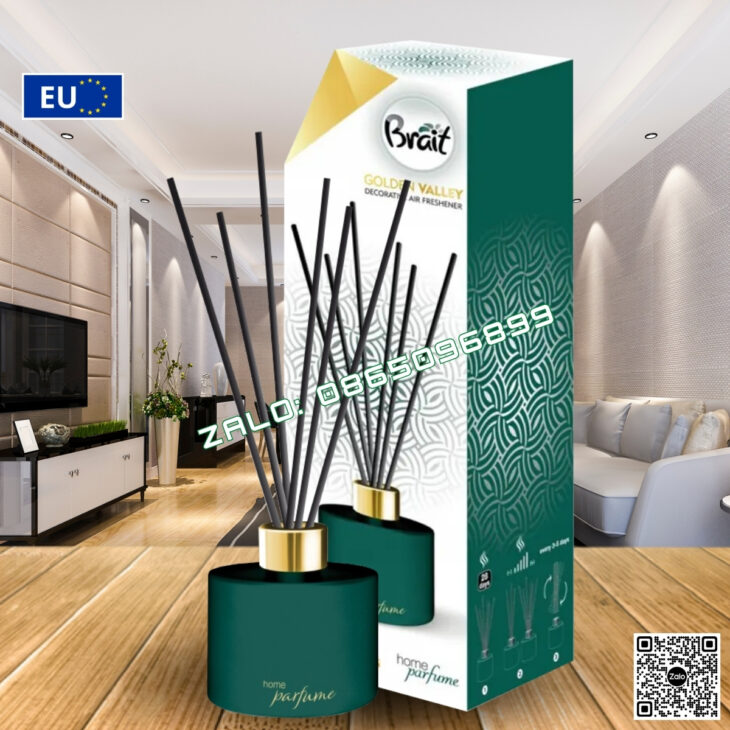 BỘ TINH DẦU QUE MÂY BRAIT 100ml, TINH DẦU THIÊN NHIÊN, THƠM PHÒNG, KHỬ MÙI, CHÍNH HÃNG CHÂU ÂU