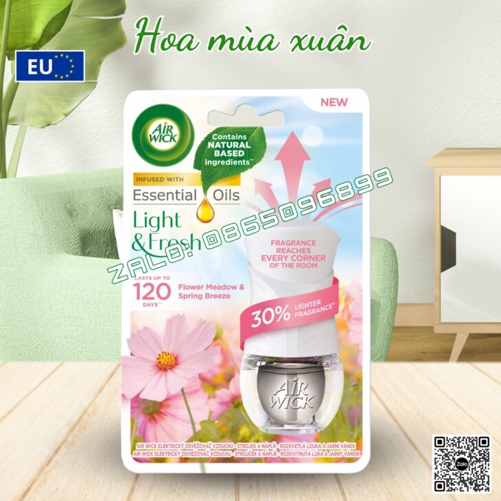 MÁY KHUẾCH TÁN TINH DẦU TỰ ĐỘNG AIR WICK 19ML, HỖ TRỢ KHỬ MÙI THƠM PHÒNG, NHẬP KHẨU CHÂU ÂU