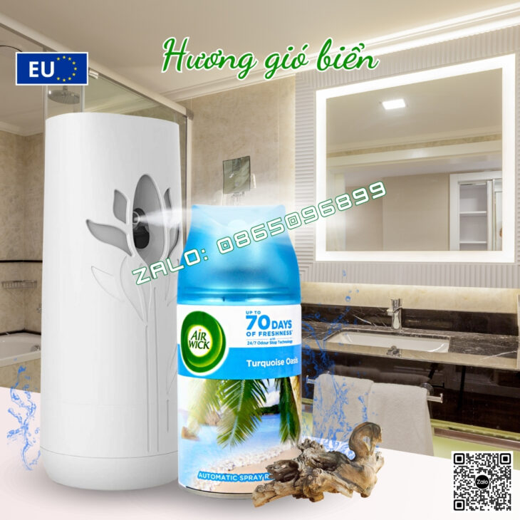 MÁY XỊT TINH DẦU TỰ ĐỘNG AIR WICK 250ML, TINH DẦU THIÊN NHÊN, HỖ TRỢ KHỬ MÙI, NHẬP KHẨU CHÂU ÂU