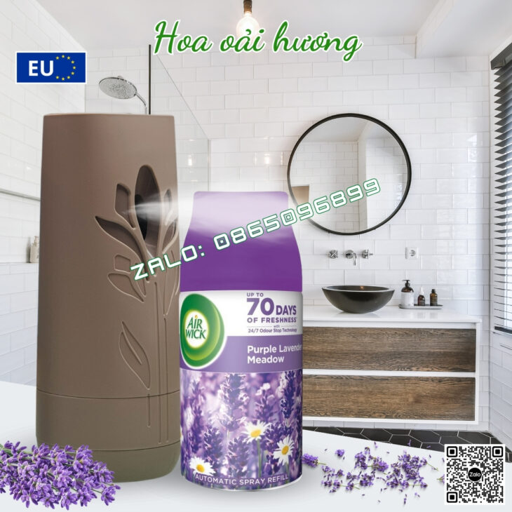 MÁY XỊT TINH DẦU TỰ ĐỘNG AIR WICK 250ML, TINH DẦU THIÊN NHÊN, HỖ TRỢ KHỬ MÙI, NHẬP KHẨU CHÂU ÂU