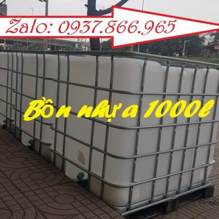 Tank IBC, tank nhựa 1000l cũ đã qua sử dụng, tank nhựa đựng dung dịch lỏng, bồn IBC cũ tại Hà Nội