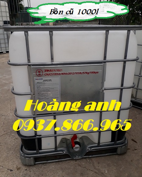 Tank IBC, tank nhựa 1000l cũ đã qua sử dụng, tank nhựa đựng dung dịch lỏng, bồn IBC cũ tại Hà Nội