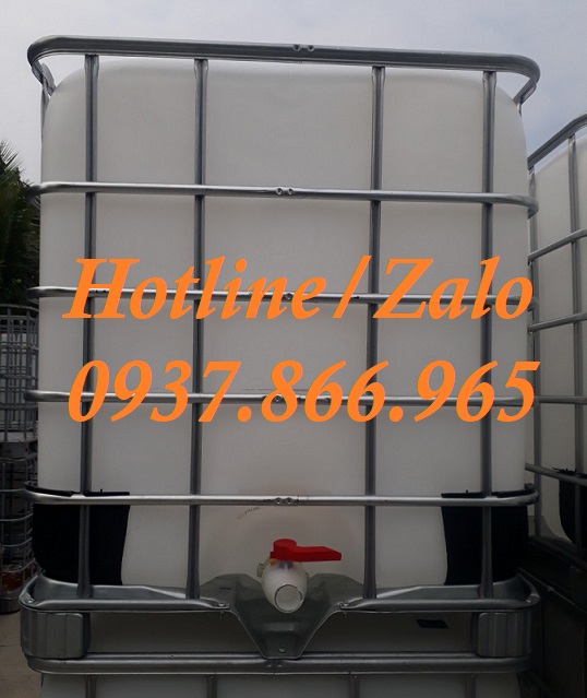 Tank IBC, tank nhựa 1000l cũ đã qua sử dụng, tank nhựa đựng dung dịch lỏng, bồn IBC cũ tại Hà Nội