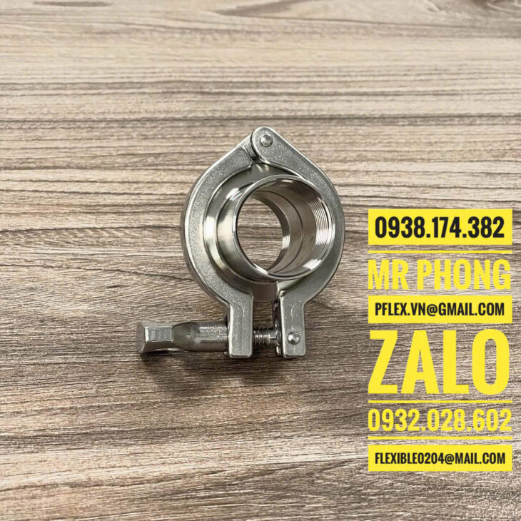 khớp nối nhanh clamp inox ren trong – cùm clamp inox ren ngoài- nối clamp inox 2 đầu