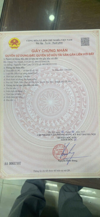 GIÁ TỐT NHẤT TẠI SÓC SƠN DT 100 M FUN THỔ CƯ TẠI TIÊN CHU BẮC SƠN SS HÀ NỘI –GIÁ 1,120 TR