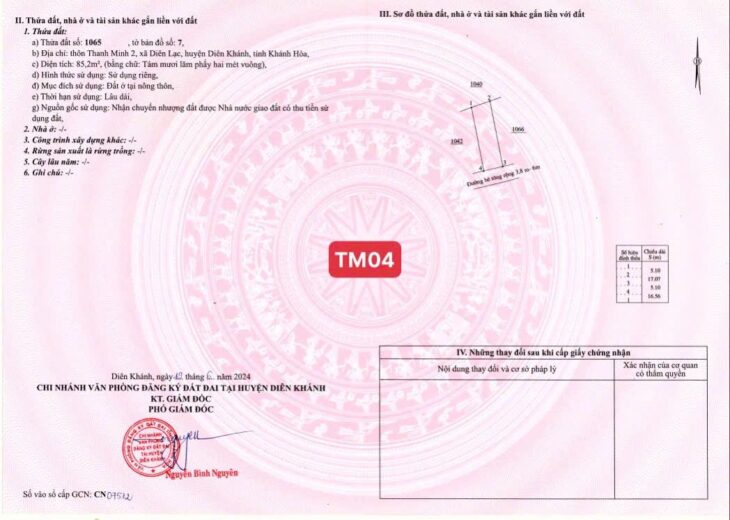 BÁN ĐẤT NỀN XÃ DIÊN LẠC, DIÊN KHÁNH, KHÁNH HOÀ