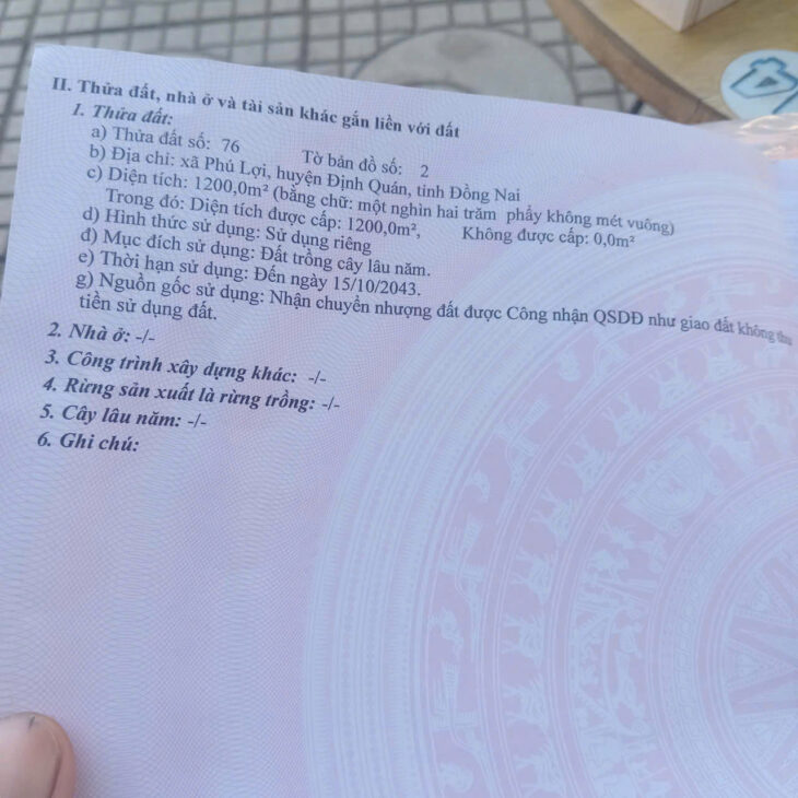 CHÍNH CHỦ CÓ 2 LÔ ĐẤT CẦN BÁN GẤP Ở ĐỒNG NAI VÀ ĐẮK NÔNG