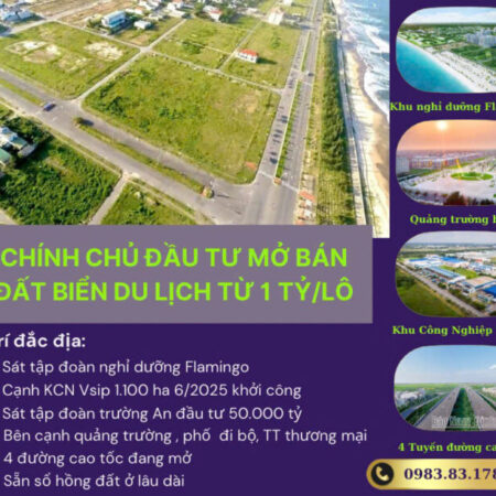 CHÍNH CHỦ ĐT MỞ BÁN ĐẤT BIỂN DU LỊCH – GIÁ CHỈ TỪ 10 TRIỆU/m2