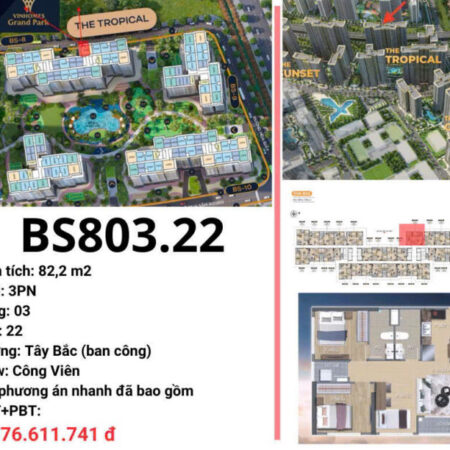 Căn Hộ 3PN Tại Vinhomes Grand Park giá tốt