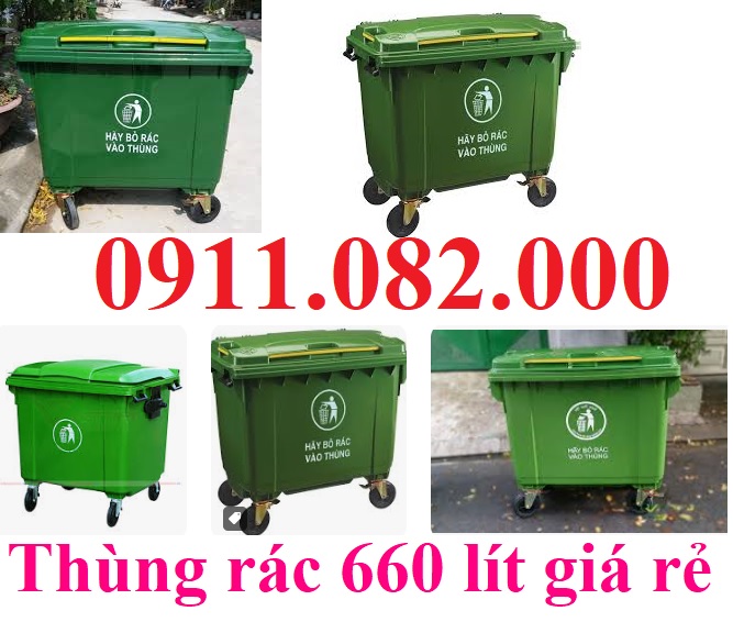 Sản phẩm thùng rác giá rẻ- thùng rác 120 lít 240 lít 660 lít giá sỉ tại miền tây- lh 0911082000