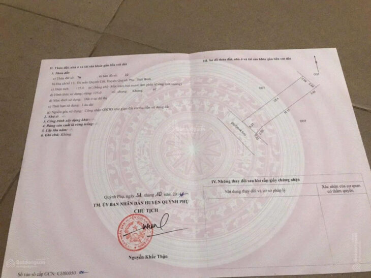 Bán đất tổ 13, TT. Quỳnh Côi, Quỳnh Phụ, Thái Bình diện tích 125m2 giá chỉ hơn 1 tỷ đường rộng 4.5m