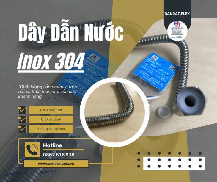 Dây Dẫn Nước Inox Chịu Nhiệt, Dây Cấp Nước Inox 304, Dây Cấp Nước Bình Nóng Lạnh, Ống Mềm Dẫn Nước