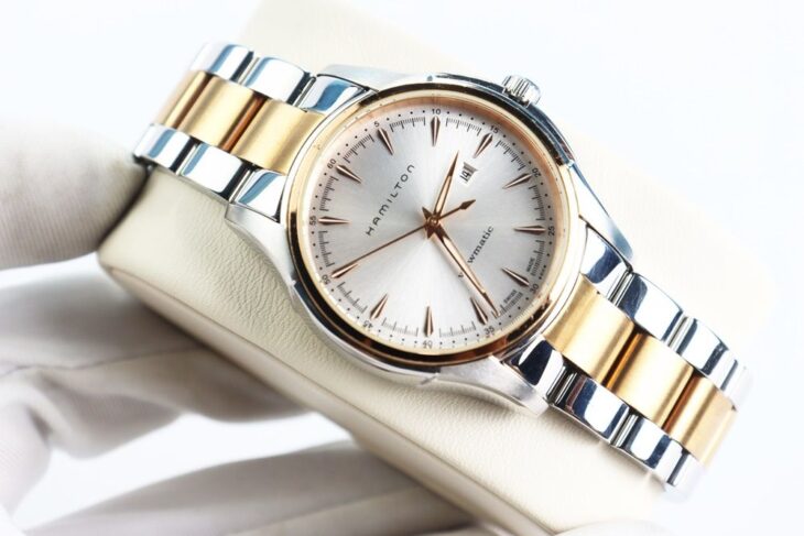 ĐH Nữ : Hamilton Jazzmaster Viewmatic – Demi Vàng Hồng, Tự Đông, Size 34mm…