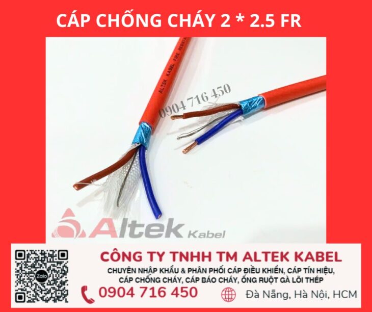 Cáp tín hiệu 2×2.5 chống cháy Altek Kabel